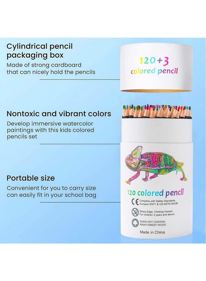 Corslet طقم كورسلت من 123 قلم تلوين متميز بألوان 120 قلم ألوان ناعمة للفنانين مجموعة أقلام ملونة نابضة بالحياة مثالية للرسم والتخطيط والتظليل والتلوين للأشخاص البالغين والمبتدئين والأطفال - Image 3