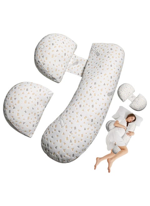 Pregnancy Pillow, Comfort U Shaped Full Pregnancy Body Pillow, Support for Back, Hips, Legs, Maternity Woman Pillow with Detachable and Adjustable Pillow Cover, Soft Pillow For Pregnant Woman