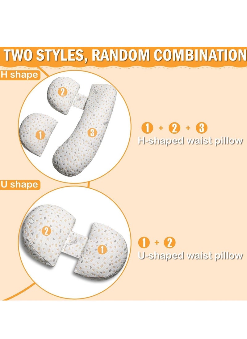 Arabest Pregnancy Pillow, Comfort U Shaped Full Pregnancy Body Pillow, Support for Back, Hips, Legs, Maternity Woman Pillow with Detachable and Adjustable Pillow Cover, Soft Pillow For Pregnant Woman  - Image 4