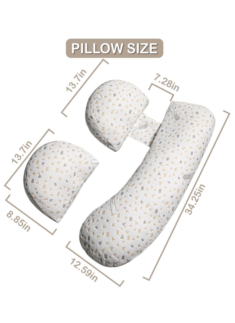 Arabest - Pregnancy Pillow, Comfort U Shaped Full Pregnancy Body Pillow, Support for Back, Hips, Legs, Maternity Woman Pillow with Detachable and Adjustable Pillow Cover, Soft Pillow For Pregnant Woman - Image 1