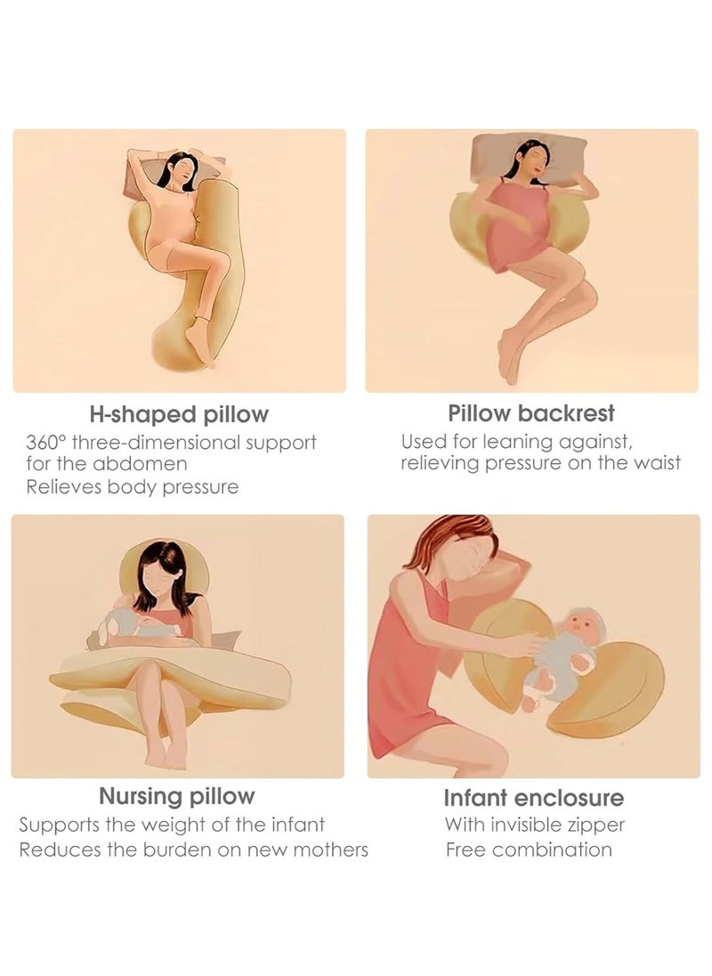 Arabest - Pregnancy Pillow, Comfort U Shaped Full Pregnancy Body Pillow, Support for Back, Hips, Legs, Maternity Woman Pillow with Detachable and Adjustable Pillow Cover, Soft Pillow For Pregnant Woman - Image 1
