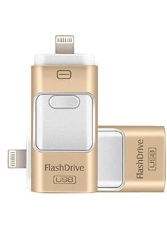 i-Flash 3 in 1 Usb Flash Drive Expand Memory Stick Otg Pendrive for iphone iPad Android PC 128GB Gold  - Image 1
