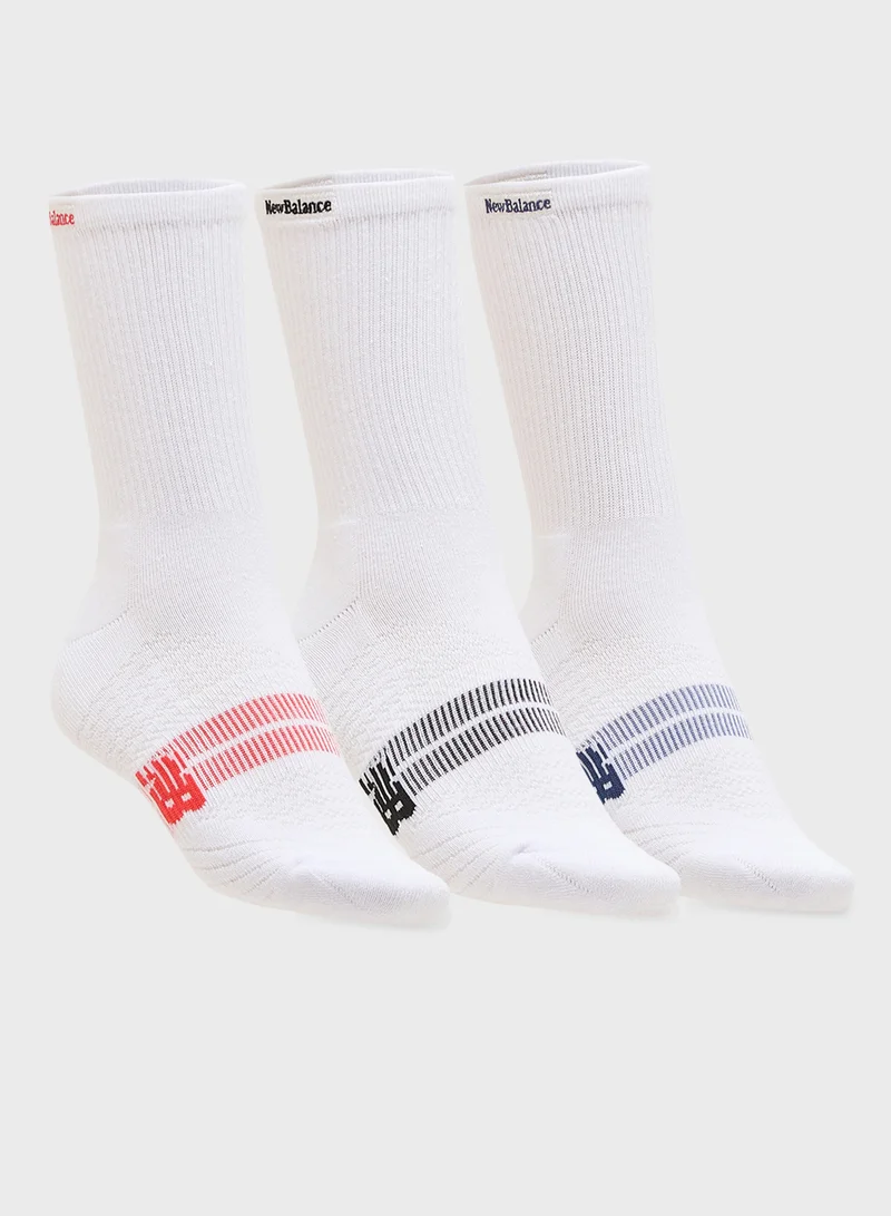 نيو بالانس 3 Pack Embroidery Crew Socks