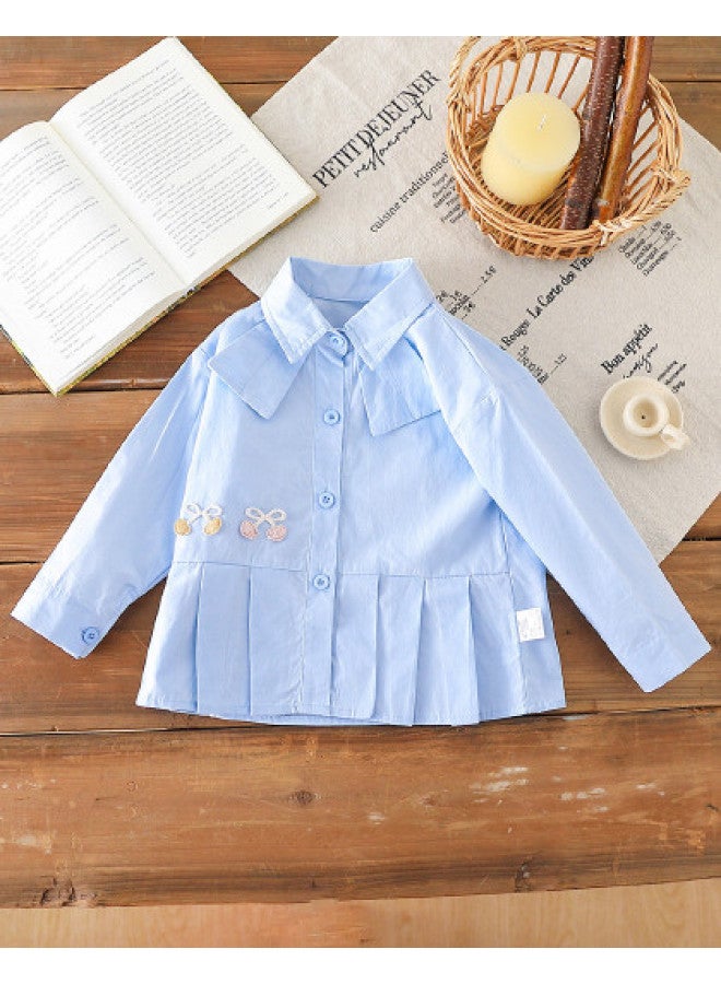 Girls' Autumn Pure Cotton Shirt Children's Versatile Fashionable Trendy Shirt - Image 1