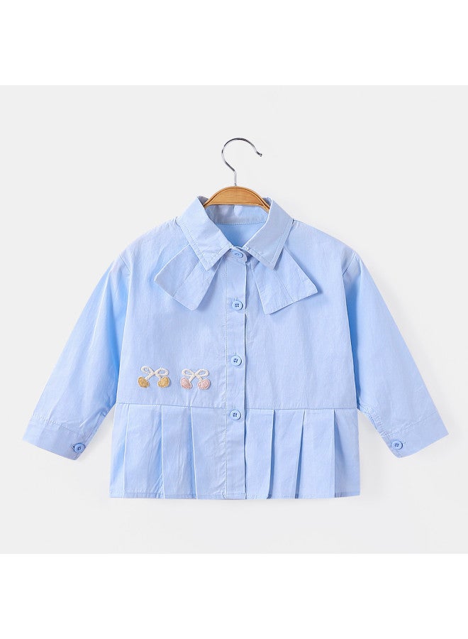 Girls' Autumn Pure Cotton Shirt Children's Versatile Fashionable Trendy Shirt - Image 3