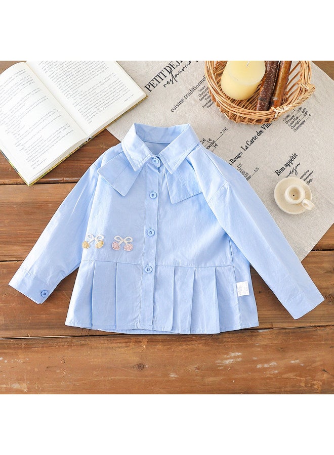 Girls' Autumn Pure Cotton Shirt Children's Versatile Fashionable Trendy Shirt - Image 2