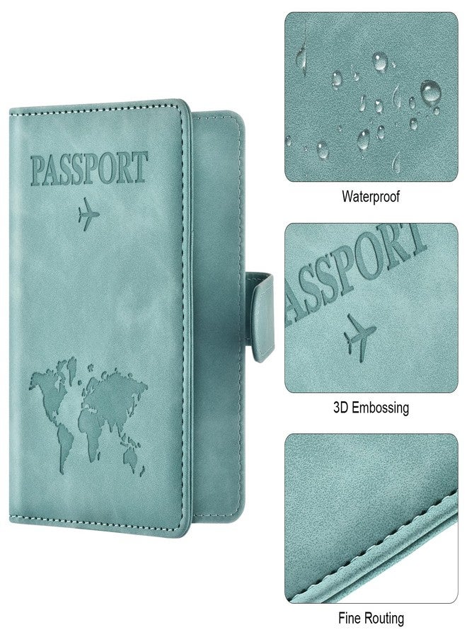 Eoehro Passport Holder for Travel Essentials, Passport Wallet Cover Case for Travel Must Haves Accessories,Passport Book Holders for Women and Men(light blue) - Image 5