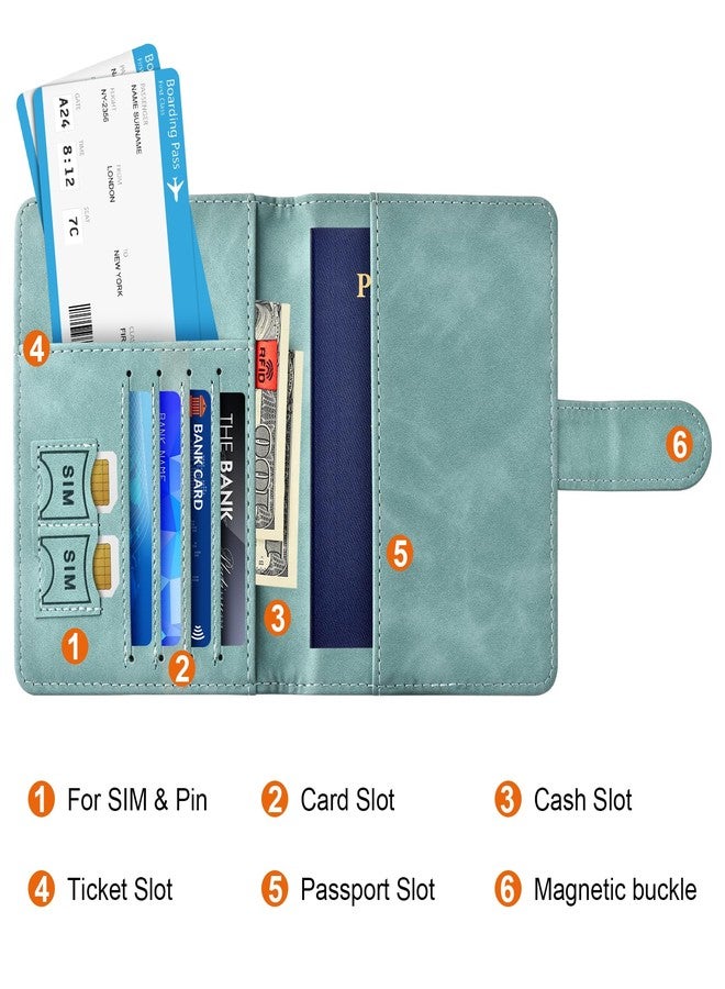Eoehro Passport Holder for Travel Essentials, Passport Wallet Cover Case for Travel Must Haves Accessories,Passport Book Holders for Women and Men(light blue) - Image 3