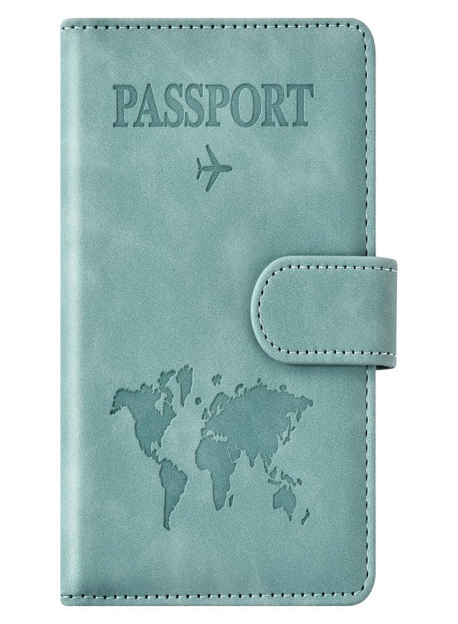 Eoehro Passport Holder for Travel Essentials, Passport Wallet Cover Case for Travel Must Haves Accessories,Passport Book Holders for Women and Men(light blue) - Image 1