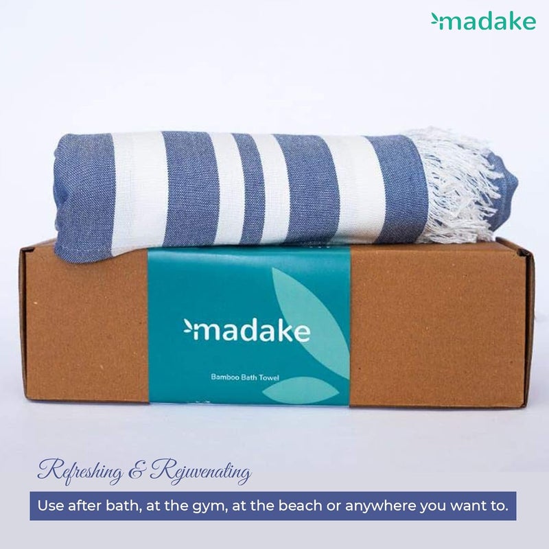 madake Bamboo Ultra Soft Thin Turkish Towel150X70CmQuick Dry Super Absorbent Anti BacterialExtra Large Bath Towel For Men And Women For Bath Beach Pool YogaPowder Blue 200 Tc - Image 4