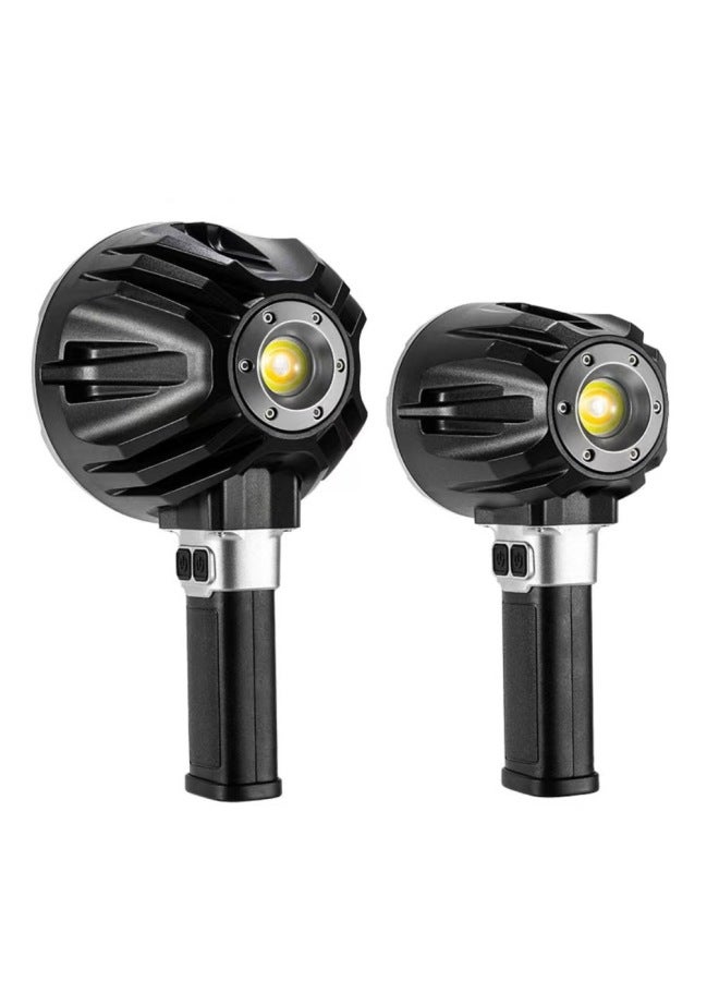 Front And Rear Double Lights Highlight Indoor And Outdoor Work Lights High Power Long Endurance Maintenance Handheld Searchlight-Color:W5218a (small Size + External Model) + 5 Batteries - Image 5