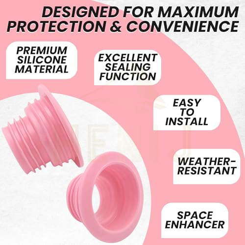 HENIJ Silicone Drain Pipe Seal Ring Deodorant Sewer Seal Plug Washing Machine Drain Pipe Connector, Kitchen and Bathroom Fixtures Flexible Sealing Ring Clean Tool (Pack of 2, Random Color) - Image 3