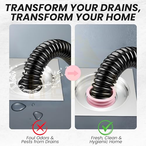 HENIJ Silicone Drain Pipe Seal Ring Deodorant Sewer Seal Plug Washing Machine Drain Pipe Connector, Kitchen and Bathroom Fixtures Flexible Sealing Ring Clean Tool (Pack of 2, Random Color) - Image 5