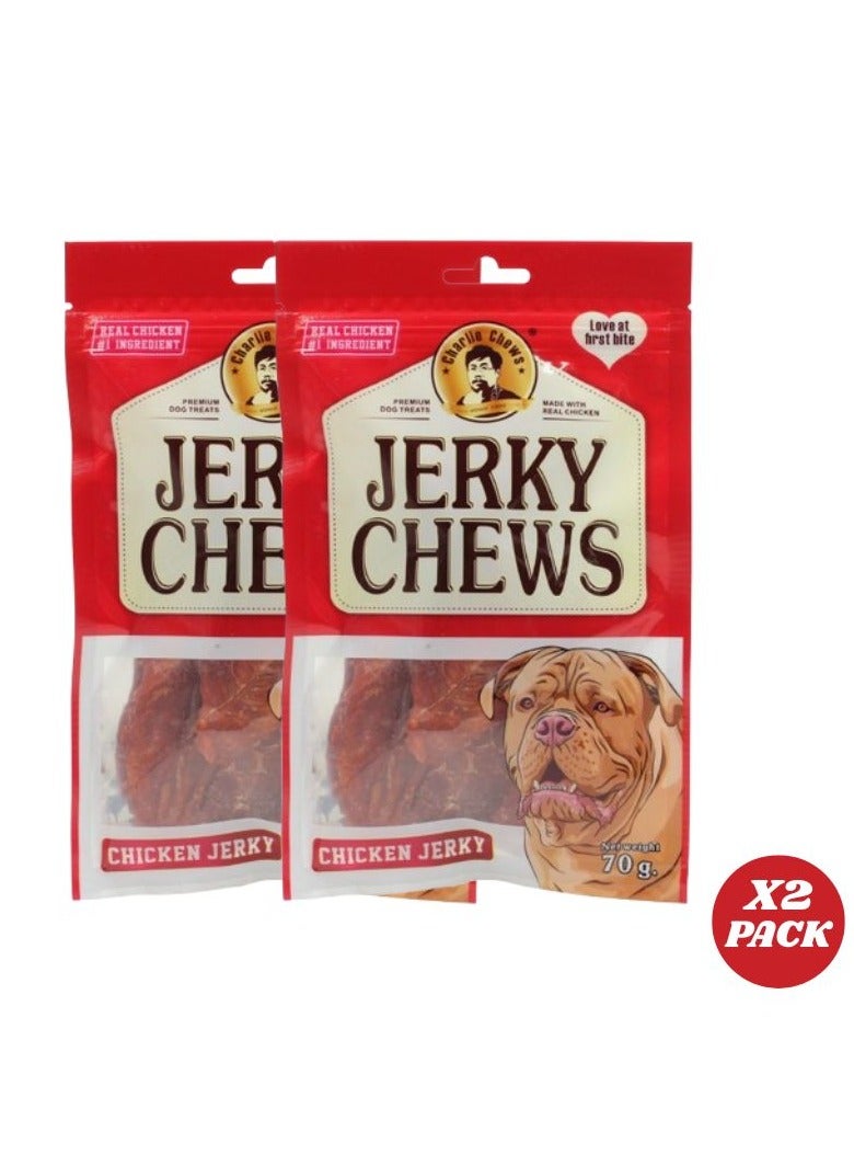 Generic Charlie Jerky Chews Chicken Jerky Dog Treats for all sized Dogs ( 2 x 70grams )  - Image 1