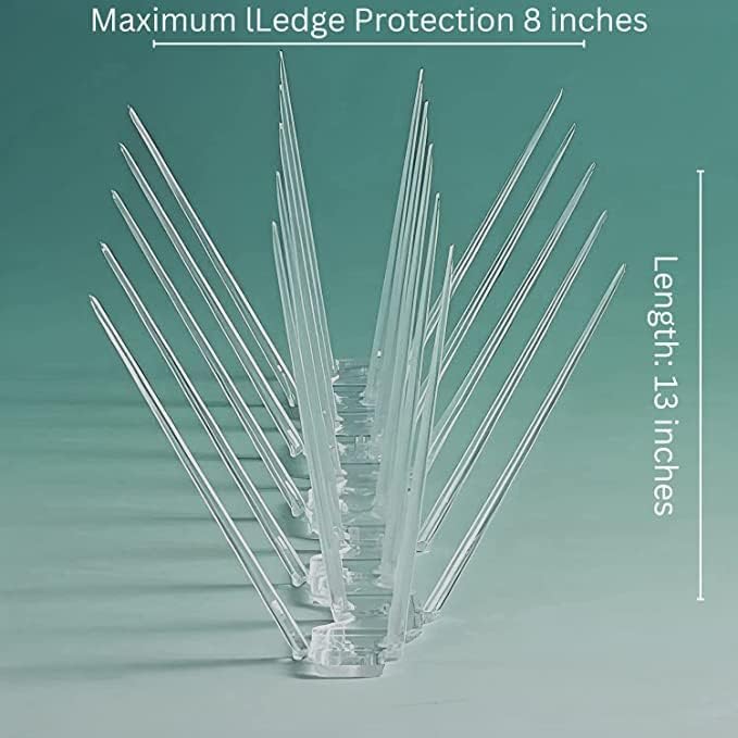 Evafly Balcony Spike for Birds|Pack of 7 Strong Polycarbonate Uv Treated Unbreakable Spikes| Uses at AC Cabinate Windows Railing- White (12x8 inch) - Image 2