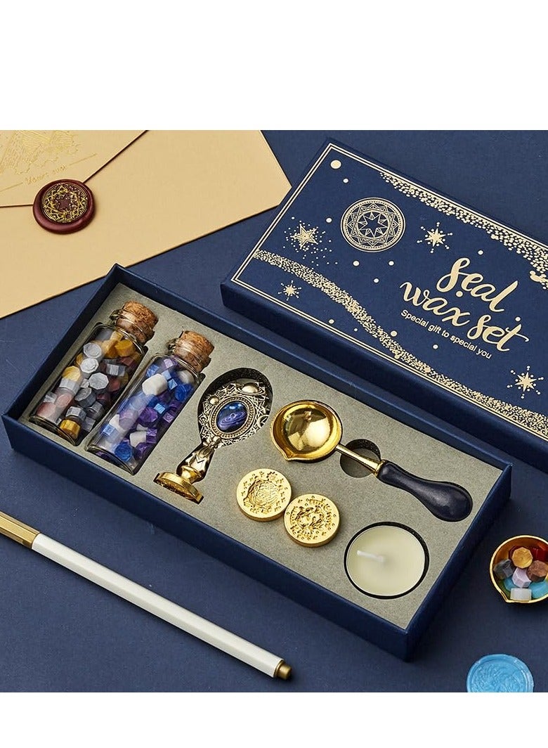 FengSVMA Wax Seal Stamp Kit with Gift Box, with Wax Seal Beads, 3 Wax Seal Stamp, Wax Seal Metallic Pen, Wax Seal Kit for Gift Wrapping, Envelope Sealing, Party Invitation, Scrapbooking, Art & Craft Supplies - Image 4