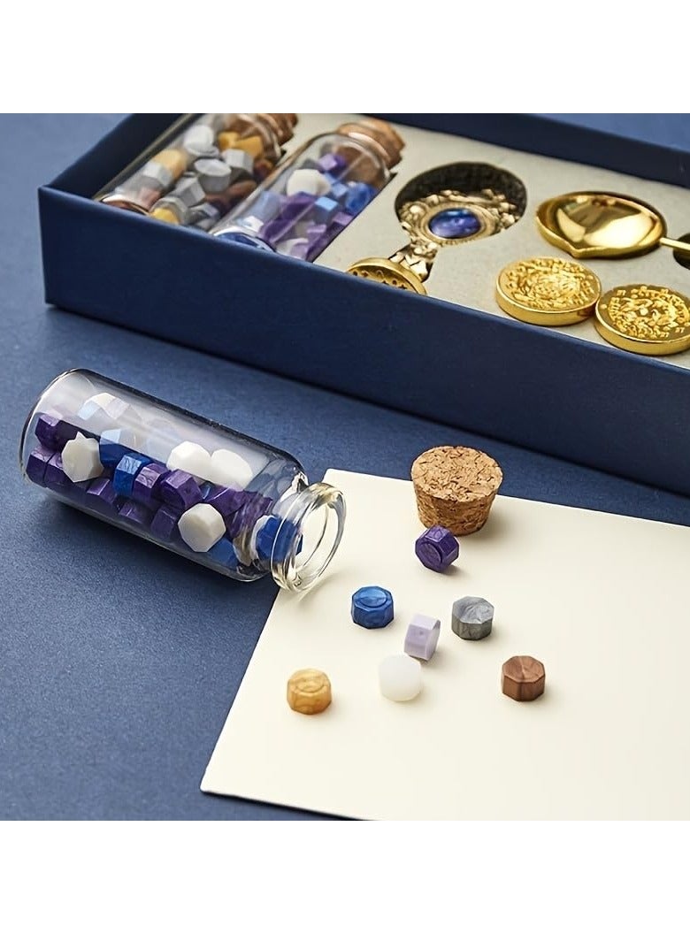 FengSVMA Wax Seal Stamp Kit with Gift Box, with Wax Seal Beads, 3 Wax Seal Stamp, Wax Seal Metallic Pen, Wax Seal Kit for Gift Wrapping, Envelope Sealing, Party Invitation, Scrapbooking, Art & Craft Supplies - Image 5