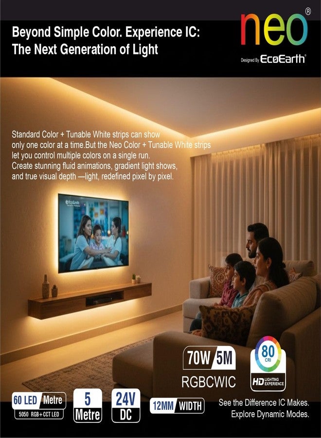 إيكو إيرث طقم إضاءة شريط LED الذكي EcoEarth NEO (طقم RGB+CCT) - Image 3