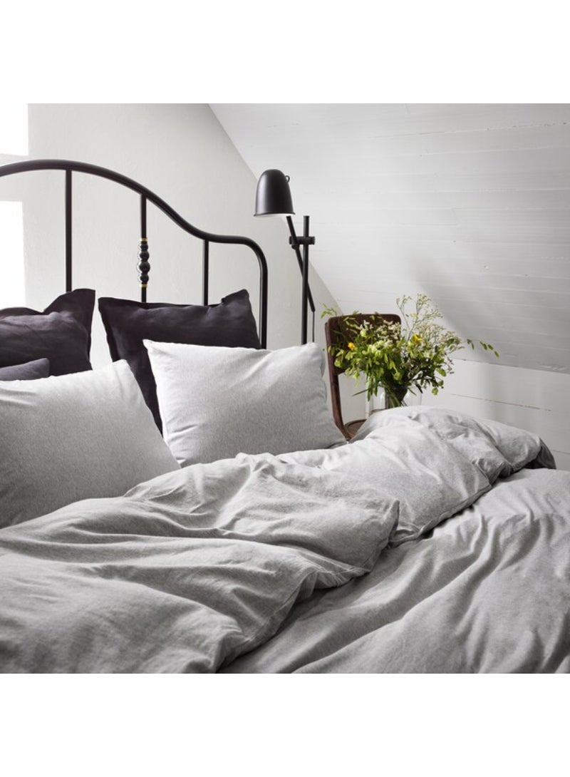 IKEA FRAKTA غطاء لحاف و 2 غطاء وسادة - رمادي فاتح/مزيج - 240x220/50x80 سم - Image 3