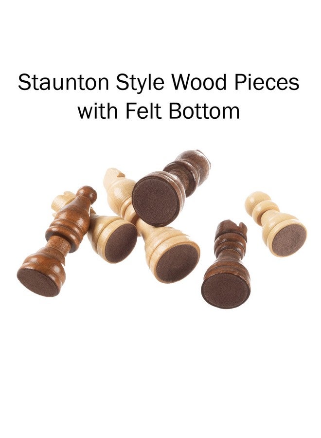 Hey! Play! Inlaid Walnutstyle Magnetized Wood Chess Set With Staunton Wood Chessmen Brown1.375X9.875X9.875 1221129 - Image 5