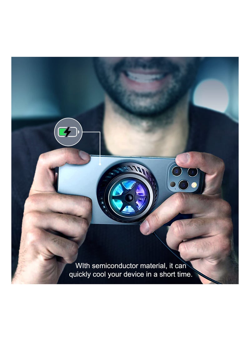 Phone Cooler for Gaming Magnetic Wireless Charger, Cellphone Radiator Wireless Charger with Fan, Phone Cooler Fan with RGB Lights Compatible - Image 5