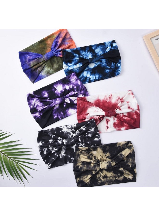 يشان عصابات رأس عريضة من Yeshan للنساء، عصابات رأس بوهو غير قابلة للانزلاق، عصابات رأس مرنة مصبوغة برباط، عصابات شعر لممارسة اليوجا والتمرين والجري، عبوة من 6 قطع - Image 5