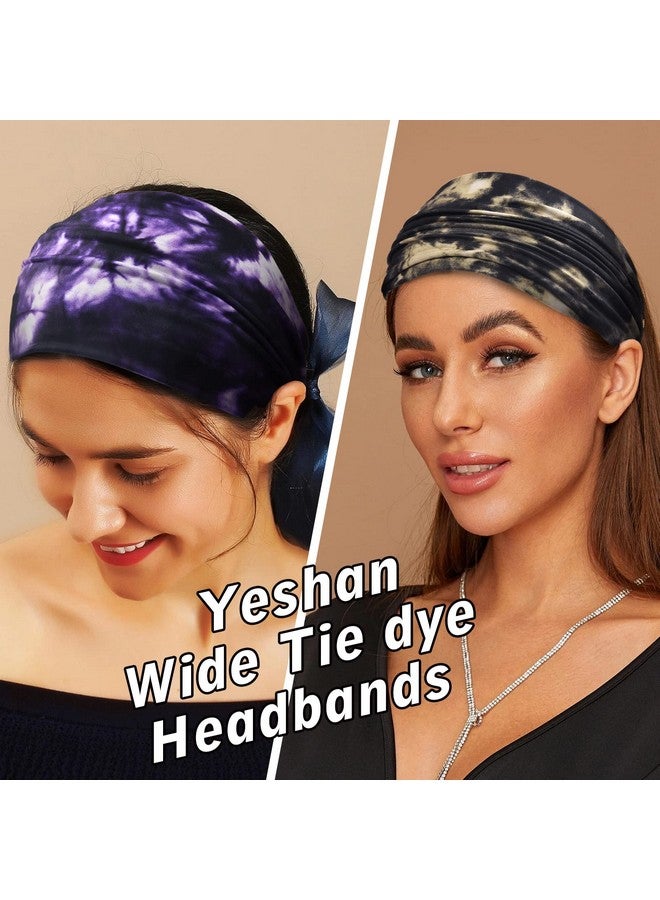 يشان عصابات رأس عريضة من Yeshan للنساء، عصابات رأس بوهو غير قابلة للانزلاق، عصابات رأس مرنة مصبوغة برباط، عصابات شعر لممارسة اليوجا والتمرين والجري، عبوة من 6 قطع - Image 4
