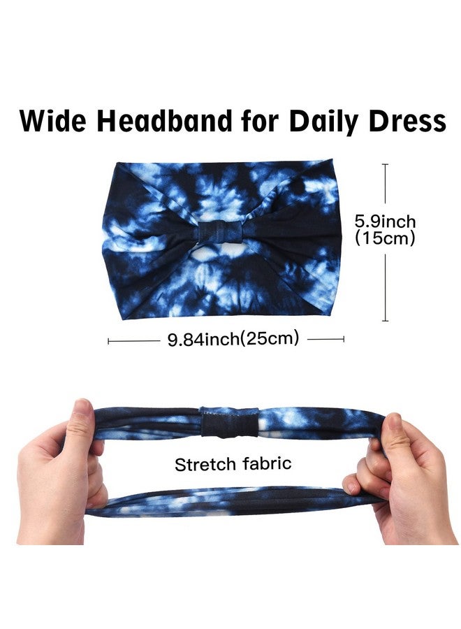يشان عصابات رأس عريضة من Yeshan للنساء، عصابات رأس بوهو غير قابلة للانزلاق، عصابات رأس مرنة مصبوغة برباط، عصابات شعر لممارسة اليوجا والتمرين والجري، عبوة من 6 قطع - Image 2