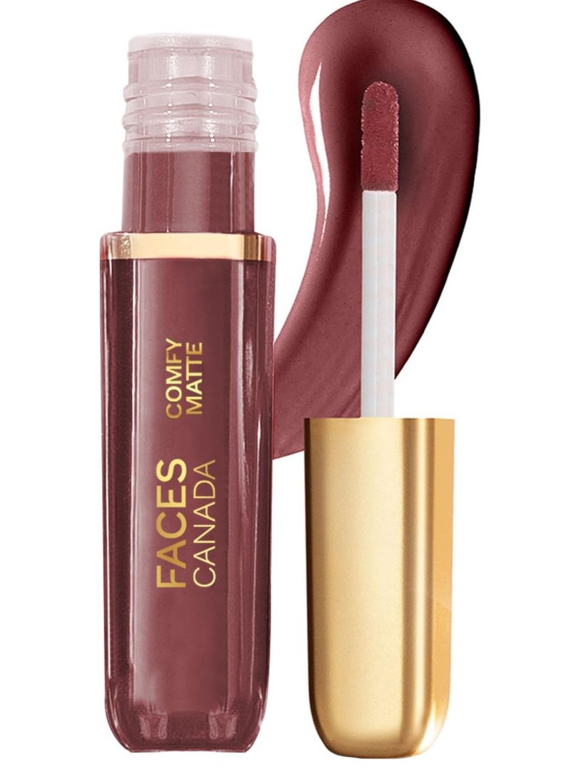 فايسز كندا FACES CANADA أحمر شفاه سائل مريح غير لامع - Note To Self 07 (بني) 3.8 مل لون غير لامع مريح يدوم 10 ساعات غني بزيت اللوز وفيتامين E ناعم للغاية لا يجف بدون كحول - Image 1