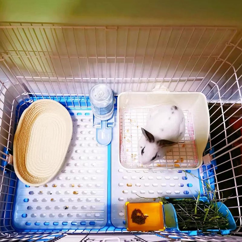 kathson Rabbit Litter Box Toilet Pet Potty Trainer Cage Corner Tray Pan Litter Bedding Box Hanging Water Fountain Automatic Dispenser for Adult Guinea Pigs Rabbits Hamster Chinchilla Ferret - Image 2