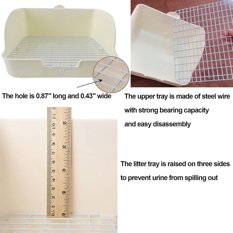 kathson Rabbit Litter Box Toilet Pet Potty Trainer Cage Corner Tray Pan Litter Bedding Box Hanging Water Fountain Automatic Dispenser for Adult Guinea Pigs Rabbits Hamster Chinchilla Ferret - Image 5