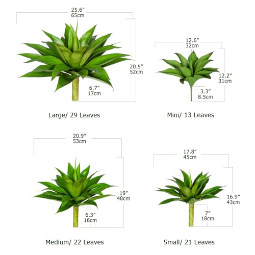 Ttranewsoo Artificial Agave PlantsLarge UV Resistant Fake Agave Planters for Indoor and Outdoor Decorating Artificial Plants for Outdoors Fake Plants1Pack 28 - Image 3