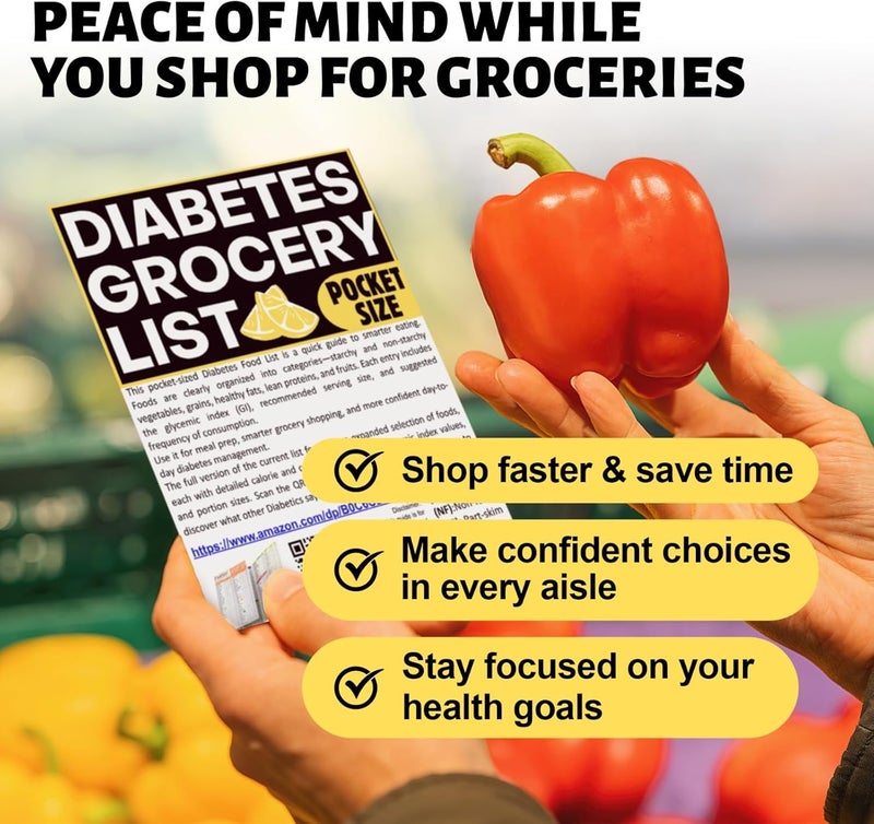 FODLIST Diabetic Cheat Sheet Laminated a Printable Type 2 Diabetes Food List Chart for Diabetic Meal Planning and grocery shopping Lists Low Glycemic Index Foods Pocket Size Brochure - Image 3