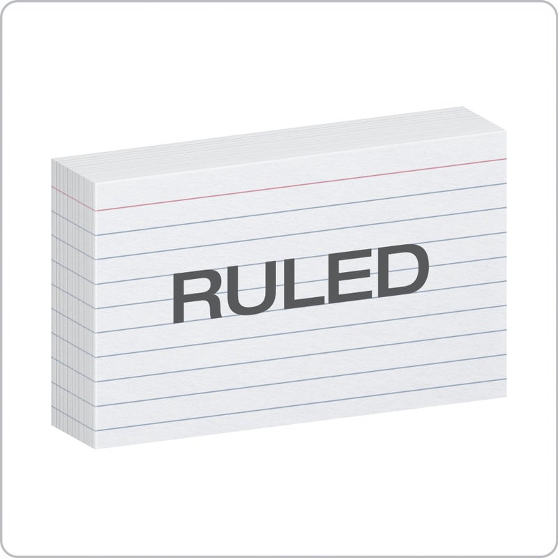 Oxford Ruled Index Cards, 3" x 5", White, Lined Index Flashcards, 300 per Pack (10022) - Image 2