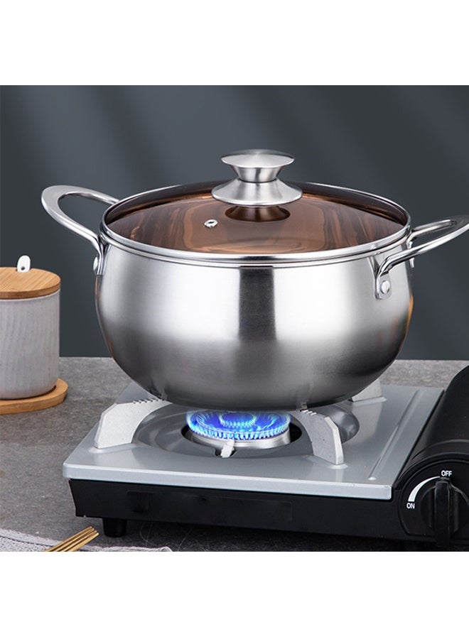 موندا قدر من الفولاذ المقاوم للصدأ مع غطاء، مقابض مزدوجة مقاومة للحرارة، غطاء مرئي، آمن للغسل في غسالة الأطباق، صحي وصديق للبيئة، مصنوع من طبقة معدنية واحدة. - Image 4