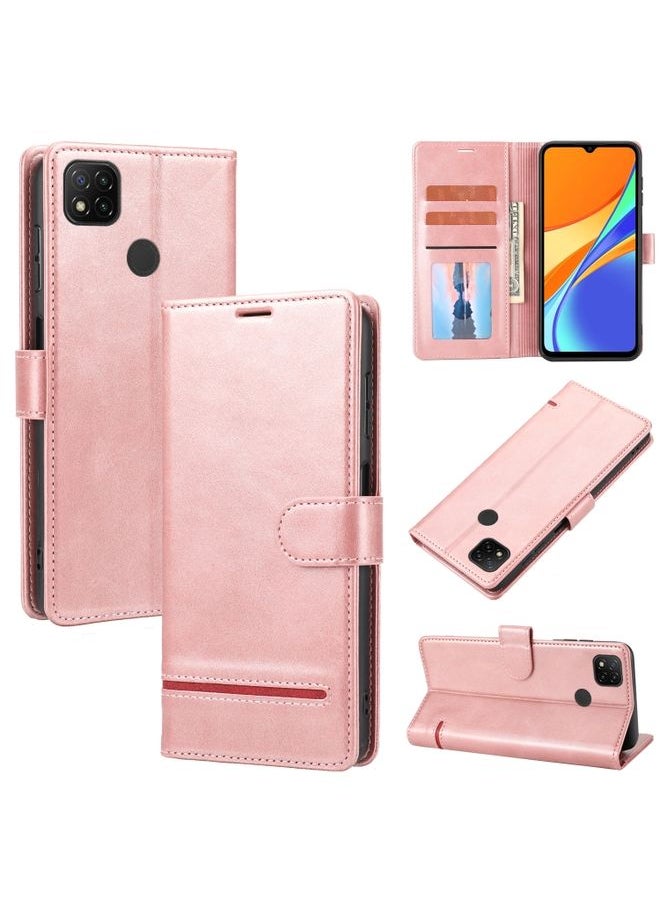 HuHa Case Cover For Xiaomi Redmi 9C Classic Wallet Flip Leather Phone Case Pink 
