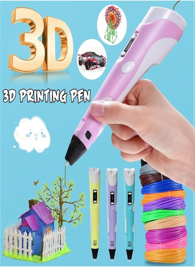 Raxoom 3D Printing Pen with Display - Contains 3D Pen, 3 PLA Filament Starting Colors, Stencil Book + Project Instructions and Charger  - Image 2