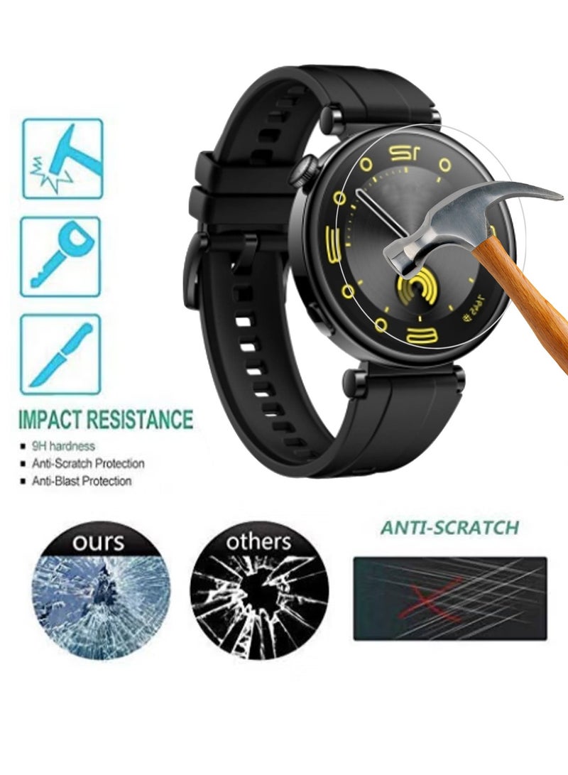 2 Pcs Huawei Watch GT 4 41mm Tempered Glass Screen Protector With Invisible HD Dustproof Anti-Scratch Tempered Glass Screen Protector for Huawei Watch GT 4 41mm Transparent  - Image 3