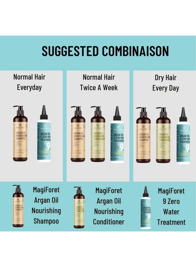 MagiForet Argan Oil Shampoo and Conditioner Set (2 x 16.9 Oz) - MagiForet Organic Shampoo & Conditioner Sulfate Free - Volumizing & Moisturizing, Gentle on Curly & Color Treated Hair,For Men & Women (cd set) - Image 5