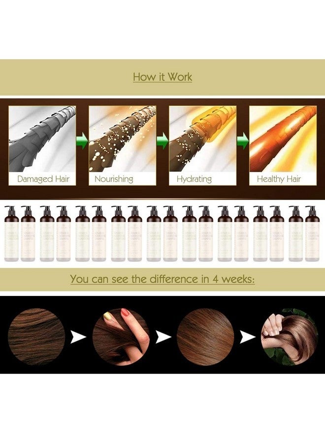 MagiForet Argan Oil Shampoo and Conditioner Set (2 x 16.9 Oz) - MagiForet Organic Shampoo & Conditioner Sulfate Free - Volumizing & Moisturizing, Gentle on Curly & Color Treated Hair,For Men & Women (cd set) - Image 2