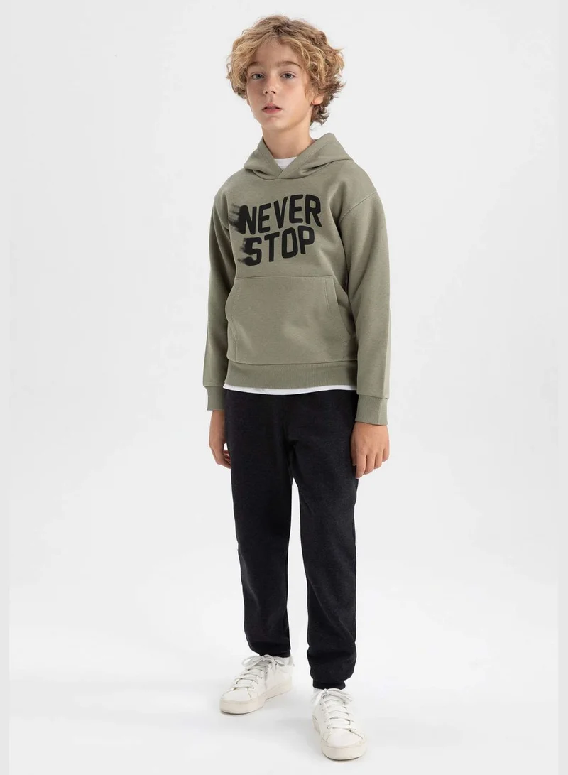 ديفاكتو Long Sleeve Printed Hoodie & Sweatpants Set