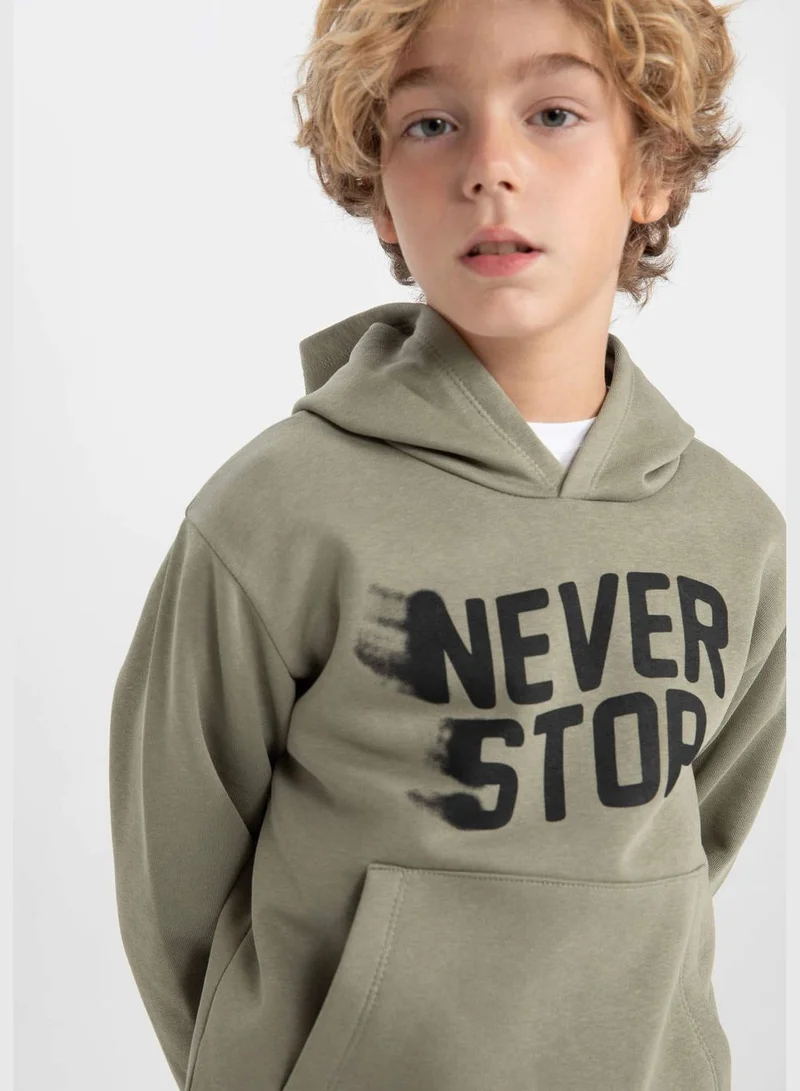 ديفاكتو Long Sleeve Printed Hoodie & Sweatpants Set