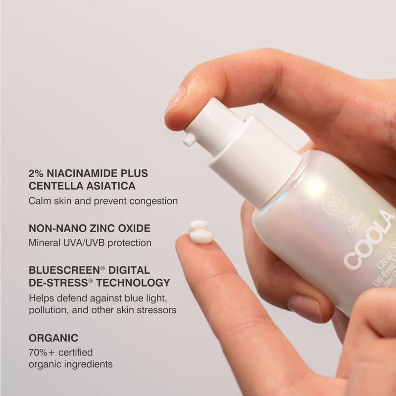 COOLA Clear Skin Oil-Free Moisturizer with SPF 30, Dermatologist Tested Sunscreen with Niacinimide and Centella Asiatica, 1.1 Fl Oz - Image 4