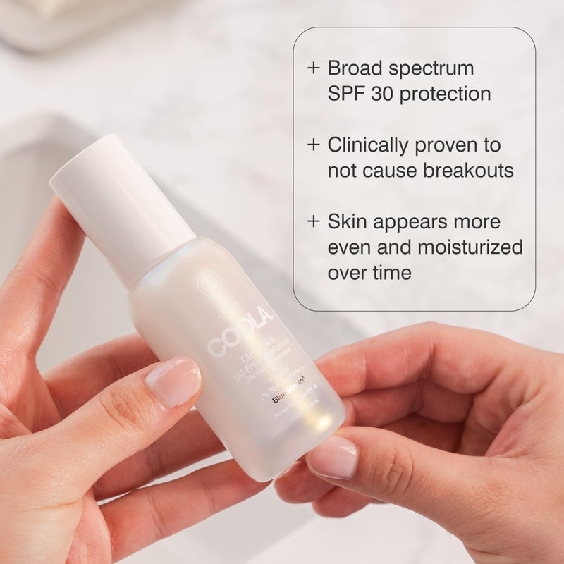 COOLA Clear Skin Oil-Free Moisturizer with SPF 30, Dermatologist Tested Sunscreen with Niacinimide and Centella Asiatica, 1.1 Fl Oz - Image 3