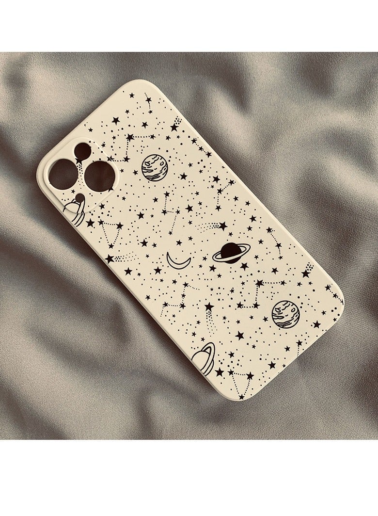 NIBEMINENT Cosmic Stars Protective TPU Case Cover For iPhone 15 Plus, White