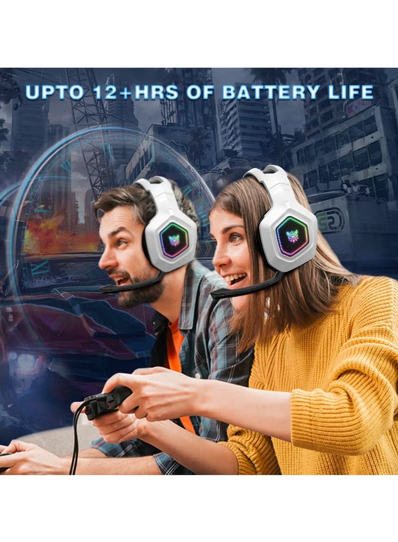 onikuma B100 Professional Gaming Headset 2.4G/Bluetooth/Wired Headset for PC/PS4/PS5/XOne/XSeries/Nintendo Switch/Mobile White - Image 5