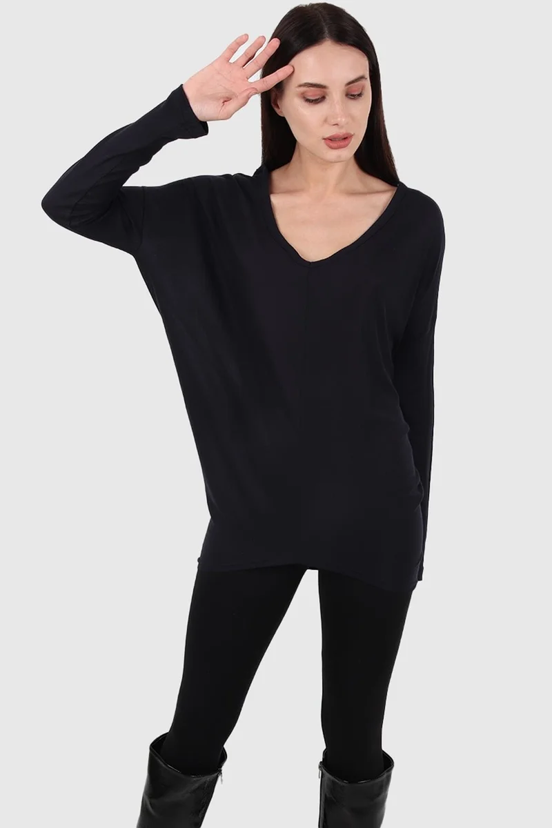 Alexander Gardi Bat Sleeve Long T-Shirt Black (B19-153105)