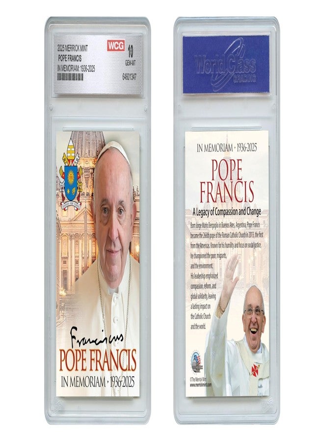 WCG Pope Francis 1936-2025 in Memoriam Collectors Official Trading Card - Graded Gem-Mint 10 - Image 2
