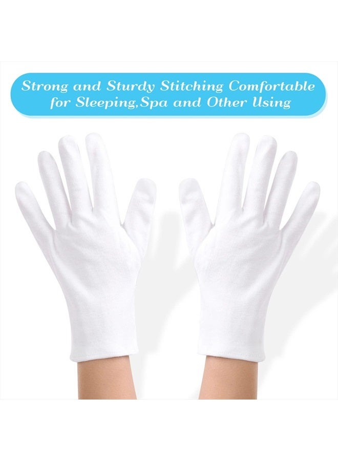 Paxcoo 6 Pairs XL White Cotton Gloves for Dry Hand Moisturizing Cosmetic Eczema Hand Spa and Coin Jewelry Inspection