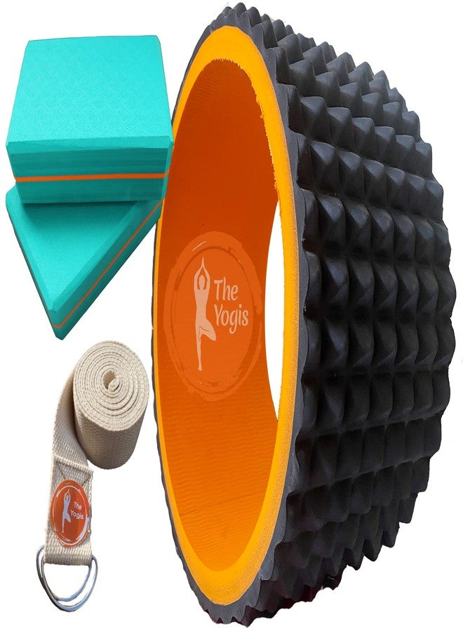 OKO Yoga Wheel Most Comfortable Yoga Wheel For Men & Women Big Circle Wheel For Exercise, Fitness, Stretching, Balance, Abs Training Workout With Two Blocks and Belt - Image 1